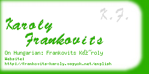 karoly frankovits business card